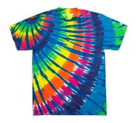 Liquid Blue Unisex's Rainbow Blue Streak Short Sleeve T-Shirt, Multi Colored Tie Dye, XL