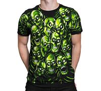 Liquid Blue Unisex's Skull Pile Fantasy All Over Print Short Sleeve T-Shirt, Black, Medium