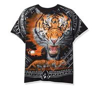 Liquid Blue Unisex's Tribal Tiger All Over Print T-Shirt, Black, Medium