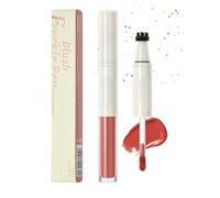 Liquid Blush Pen with Coral-Pink Glossy Formula - Dual-Ended Applicator and Sponge Tip for Precise Application, Blending to a Natural Ch lush, Portable Cream and Pink Speckled Design, 3.7g