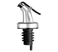 Liquid Bottle Pourer - Olive Oil Syrup Vinegar Spout, Leak Resistant Nozzle, Easy Grip Insert Fit, Precision Controlled Dispensing, Bar & Beverage Tools, Silver Tone 2 Pack