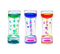 Liquid Bubble Timer Sensory Hourglass, Liquid Sensory Timer for Autism, Sensory Needs, ADHD, Anxiety, Hourglass Toy for Kids and Adults (3pcs)