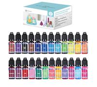 Liquid Candle Dye Set - Concentrated Colorant for Soy Wax Crafting | Blendable Pigment Solution with 24 Shades, High Intensity Liquid Formula, DIY Making Supply for Lip Gloss Resin Projects Studio Use