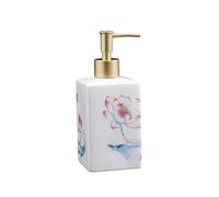 Liquid Ceramic Soap Dispenser Chinese Flower Pattern Lotion Bottle Vintage Blue and White Porcelain Floral Decorative Lotion Dispenser for Bathroom Commercial
