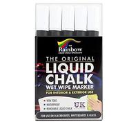Liquid Chalk Marker Pens 5 Pack WHITE - 5mm Bullet Nib