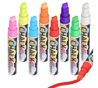 Liquid Chalk Pens for Blackboard, 8 Pcs Colour Markers Pen with 10mm Jumbo Thick Tips, Liquid Chalk Markers Pen, Chalkboard Pens for Whiteboard Blackboards Signs Glass Menu Windows Boards Cars