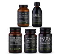 Liquid Chlorophyll 250ml, Activated Charcoal Powder 70g, Aloe Pure Capsules, Body Biotics, Slippery Elm 45g - Advanced Gut Detox & Digestive Balance Bundle