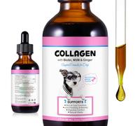 Liquid Collagen for Dogs - Daily Skin, Coat & Joint Support, Collagen with Vitamin C, Biotin, MSM & Ginger | Helps Maintain Mobility, Skin Comfort & Coat Condition | 60 ml