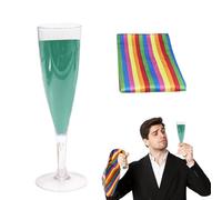 Liquid Color Change Magic Props | Chameleon Champagne Glass Magics Trick | Color Changing Liquids Illusion Gimmick | Professional Stage Close Up Prop, Water To Wine Whiskey Multi Colors Changes, No