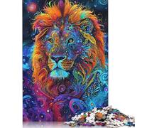 Liquid Cosmic Lion Jigsaw Puzzles Puzzle for Adults Kids. 1000 Pieces Whimsical Challenge Toy Educational Games Home Decoration for Educational Games Gifts 1000pcs (75x50cm)