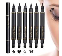Liquid Eyeliner Pen, 6 x Eye Liner Pencils, Double-Headed Beauty Cosmetics for Daily Make-Up, Reliable, All-Day Wear, Dating, Travel Stage Performance