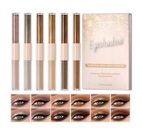 Liquid Eyeshadow Makeup, Double Ended Applicator, 6 Piece Shimmer Matte Set for Daily Wear, High Pigmented Detailing, Beauty Needs Collection, Women Girls Accessories for Travel Party Work