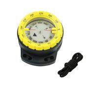 Liquid-Filled Balanced Design | 50M Underwater Diving Compass Luminous Wrist Waterproof Navigation Tool with Elastic Strap for Scuba Snorkeling Camping Hiking Outdoor Activities(Yellow)