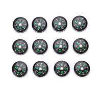 Liquid Filled Mini Compass Set - 12pcs Button Pocket Compass for Hiking and Navigation Survival