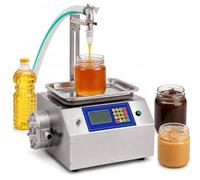 Liquid Filling Machine for Honey & Viscous Pastes - Automatic 400W with Stainless Steel Pump, Adjustable Bottle Height 0-40cm for Oils and Sauces, Ideal for Food Production