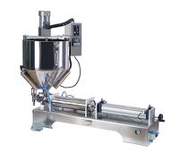 Liquid Filling Machine - Pneumatic with Heating Stirred Tank, Adjustable Temperature 10-100°C, 1-25 Bottles/Min, Anti-Drip Nozzle for Sauces and Liquids