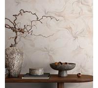 Non-woven wallpaper marble look flowers pink beige glitter 10514-05 (2,98£/1qm)