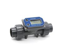 Liquid Flow Meter 1" 1-1/2" 2" 2-1/2" 3" Turbine Flow Meter PVC LCD Digital Display Electronic Flow Meter for Farm/Garden Irrigation for Liquid Flow(1-1/4",