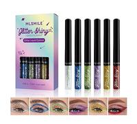 Liquid Glitter Eyeshadow Set, 6Pcs Metallic Shimmer Eye Shadows Eyeliner Pen, Sparkly Liquid Eyeshadow Stick, Long Lasting Colored Liquid Eyeliner Set Metallic Eye Glitter Makeup (A)