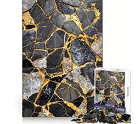 Liquid Gold Elegance Jigsaw Puzzles for Teenagers 1000 Piece Brain Exercise DIY Fun Family Game Art Display (38x26cm)
