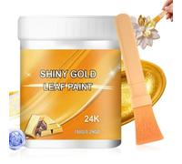 Liquid Gold Leaf Paint - 150g Water Based Gold Paints Quick Drying | 24k Shimmering Gold Leaf Paint Water Based | Home Decor Photo Frame Ornament Repair With Brush. 150g