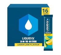 Liquid I.V. Electrolyte Sachets | Lemon Lime | Hydration Electrolyte Powder Mix | 1 Pack (16 Sticks) | 7 Vitamins and Minerals | Vegan