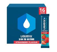 Liquid I.V. Electrolyte Sachets | Strawberry | Hydration Electrolyte Powder Mix | 1 Pack (16 Sticks) | 7 Vitamins and Minerals | Vegan
