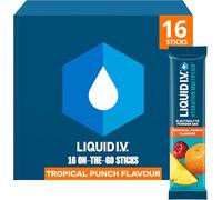Liquid I.V. Hydration Multiplier Electrolyte Mix, Tropical Punch, 16 Sticks