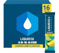 Liquid I.V. Hydration Multiplier Electrolyte Powder Mix, Lemon Lime Flavour, Electrolytes with 7 Vitamins & Minerals for Fast Hydration & Energy, Vegan and Gluten Free, 16 Sachet Sticks