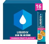 Liquid I.V. Hydration Multiplier Electrolyte Powder Mix, Passion Fruit Flavour, Electrolytes with 7 Vitamins & Minerals for Fast Hydration & Energy, Vegan and Gluten Free, 16 Sachet Sticks
