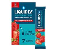 Liquid I.V. Hydration Multiplier Electrolyte Powder Mix, Strawberry Flavour, Electrolytes with 7 Vitamins & Minerals for Fast Hydration & Energy, Vegan and Gluten Free 6 Sachet Sticks
