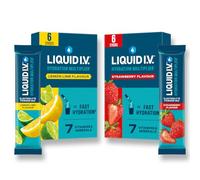 Liquid I.V. Hydration Multiplier Electrolyte Powder Pack, Lemon Lime & Strawberry, Electrolytes with 7 Vitamins & Minerals for Fast Hydration & Energy, Vegan and Gluten Free, 12 Sachet Sticks