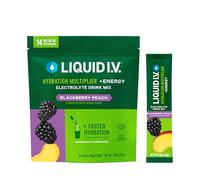 Liquid I.V.® Hydration Multiplier +Energy - BlackBerry Peach | Electrolyte Powder Drink Mix | 1 Pack (14 Servings)