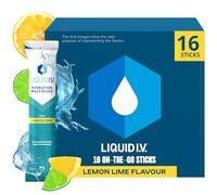 Liquid I.V. Hydration Sachets | Lemon Lime | Electrolyte Powder Mix | 1 Pack (16 Sticks) | 7 Vitamins and Minerals | Vegan