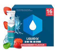Liquid I.V. Hydration Sachets | Strawberry | Electrolyte Powder Mix | 1 Pack (16 Sticks) | 7 Vitamins and Minerals | Vegan