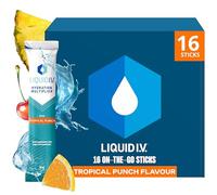 Liquid I.V. Hydration Sachets | Tropical Punch | Electrolyte Powder Mix | 1 Pack (16 Sticks) | 7 Vitamins and Minerals | Vegan