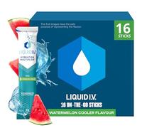 Liquid I.V. Hydration Sachets | Watermelon Cooler | Electrolyte Powder Mix | 1 Pack (16 Sticks) | 7 Vitamins and Minerals | Vegan