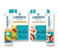 Liquid I.V. Sugar Free Electrolyte Powder Mix Variety Pack, White Peach and Mango Pineapple Flavours, For Fast Hydration & Energy, with 8 Vitamins & Minerals, 12 Sachet Sticks