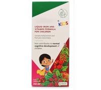 Liquid Iron & Vitamin Formula for Kids, Energy, No Artificial Additives Vegan, Gluten-Free, Berry Flavor 250ml