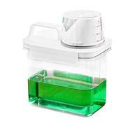 Liquid Laundry Detergent Container - Transparent Soap Dispenser, Fabric Softener Holder | Moistures-PROOFSS Storage Canister, Measuring Cup Included, Decorative Laundry Organizer, Scent Booster Bottle