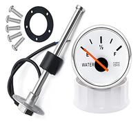 Liquid Level Meter, 100-500mm Stainless Steel Marine Water Level Gauge Sensor Fit Boat Car Water Level Gauge Meter 0-190ohm with Red Backlight(X375mm)