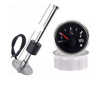 Liquid Level Meter, Water Level Gauge with Alarm Light + Water Level Sensor 0-190 Ohm 52mm Water Level Tank Indicator for Car RV Camper Boat(175mm)