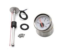 Liquid level sensor, 52MM Gauge Water Level Gauge Red Light 0-190Ohm Water Tank Level Indicator Meter With Fuel Water Level Sensor(400mm ws gauge)