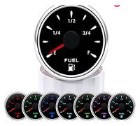 Liquid level sensor, 7 Color Backlight 52MM Fuel Level Gauge 0-190 Ohm Water Tank Gauge Meter Indicator 240-33 Ohm Oil Level Meter Auto Car Gauge(BS 240-33 ohm)