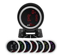 Liquid Level Sensors, A 7 Color LED 2inch 52mm LCD Five Pressure Air Pressure Gauge BAR Air Suspension Air Ride Gauge With 5pieces Sensor