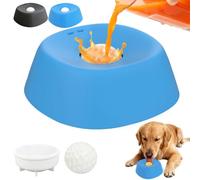 Liquid Lick Bowl - Slow Feeder Spillproof Dish with Built-In Rolling Ball Feature, Boredom Relief and Mental Stimulation, Liquid Treat Dispensing Feeder for Puppy Senior Care Bone Broth