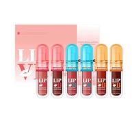 Liquid Lip Gloss Set, 4.7ml x 6 Pieces Lipstick, Non Sticky Nourishing Lipstick with Long Lasting Shine, Makeup Set for Travel Dating, Wedding Commuting, Cosmetic Lip Care for Daily Wear