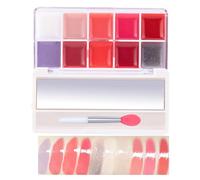 Liquid Lipstick Palette Set - Lip Gloss Velvet Finish | Lip Gloss Palette | 10 Colors Jelly Lip Cream Palette | Multi Color Smooth Lip Glosses | Professional Lip Palette | Moisturizing Long Lasting