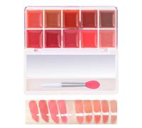 Liquid Lipstick Palette Set - Lip Gloss Velvet Finish | Lip Gloss Palette | 10 Colors Jelly Lip Cream Palette | Multi Color Smooth Lip Glosses | Professional Lip Palette | Moisturizing Long Lasting