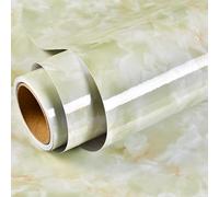 Liquid Marble Contact Paper 500cmx40cm Peel and Stick Countertops Waterproof Wallpaper Table Marble Wall Paper for Kitchen Bathroom Table (Green)